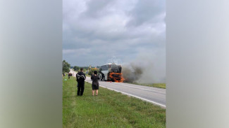 В Воронежской области загорелся рейсовый автобус с пассажирами