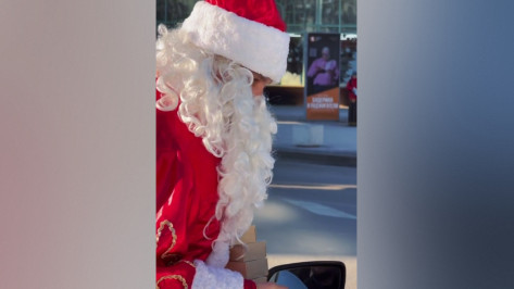 В Воронеже Полицейский Дед Мороз и Снегурочка поздравили водителей с наступающим праздником