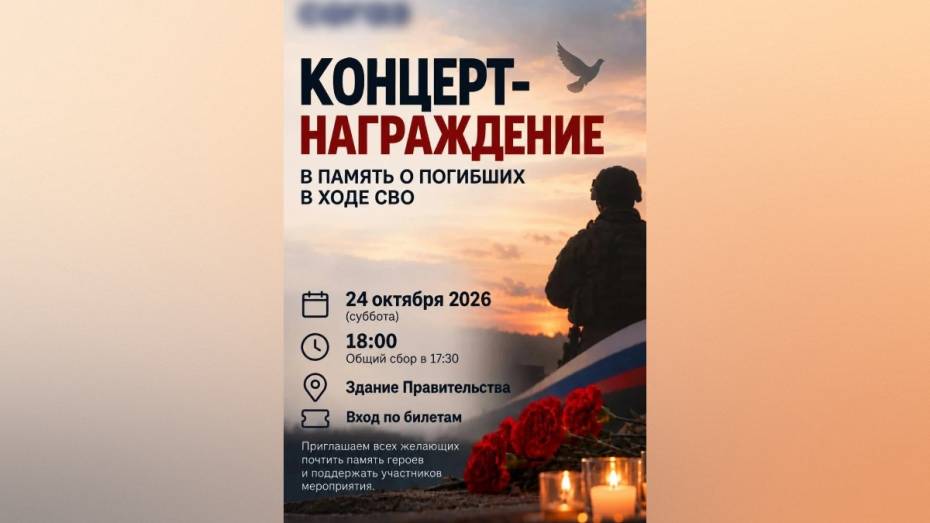 Воронежцев предупредили о фейке про памятный концерт для родственников бойцов, погибших на СВО