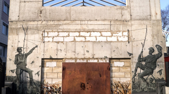 Нижегородские художники расписали фасад здания в центре Воронежа