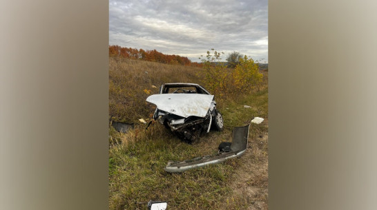 В Воронежской области 26-летний водитель на ВАЗ вылетел в кювет, опрокинулся и скончался