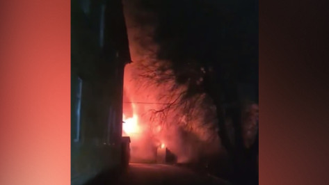 В Воронеже на видео попал крупный пожар на улице Краснознаменной