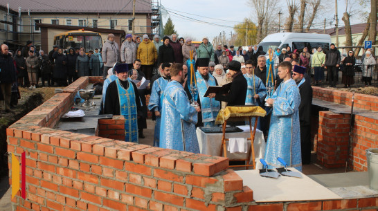 В Панино заложили камень строящегося храма имени апостола Андрея Первозванного