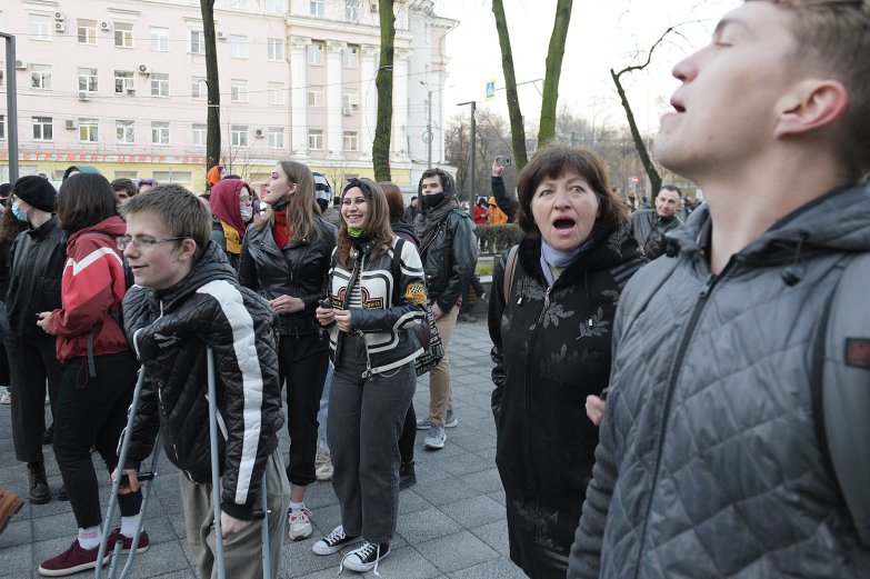 Несанкционированный митинг в Воронеже