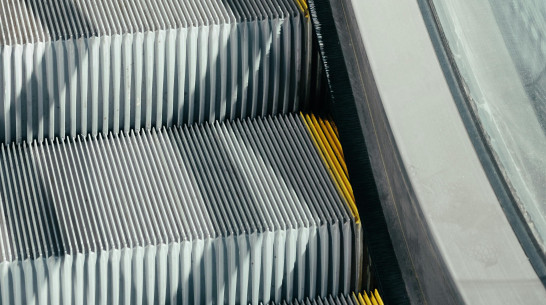 Момент падения женщины с эскалатора в воронежском ТЦ попал на видео