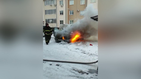 Автомобиль Peugeot сгорел в поселке под Воронежем