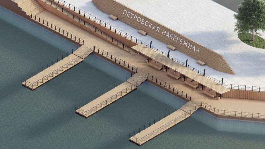 Воронежцам показали, как будут выглядеть пирсы и причалы на Петровской набережной