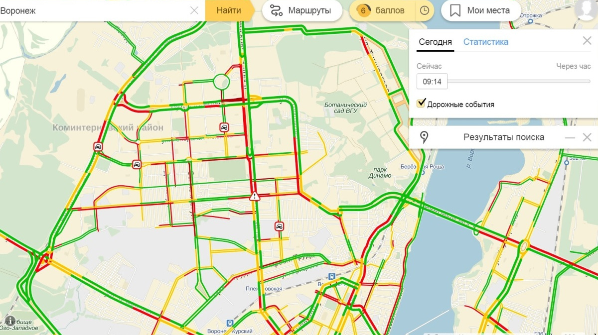 Пробки воронеж карта смотреть сейчас