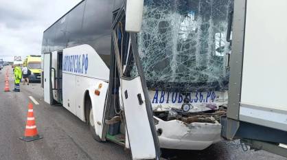 В Воронежской области рейсовый автобус врезался в фуру: пострадали 12 человек