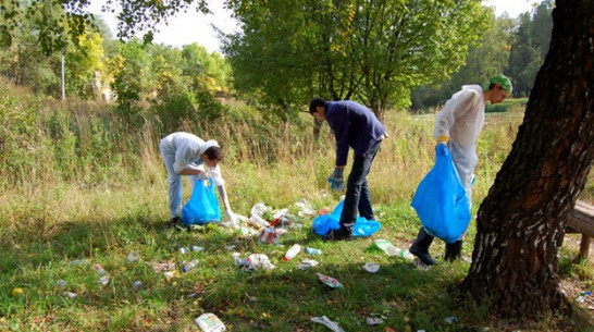 Студенты и школьники из Кантемировки вывезли с берегов Коммунаровского пруда пять прицепов мусора