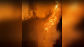 Пожар в воронежской сауне сняли на видео