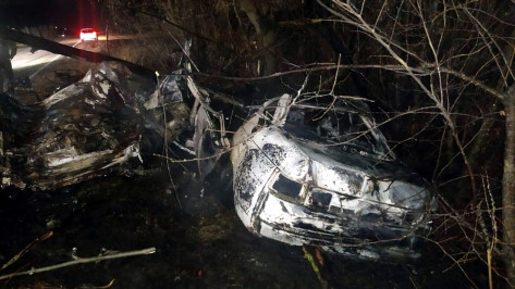 Липчане сгорели в машине после ДТП в Воронежской области