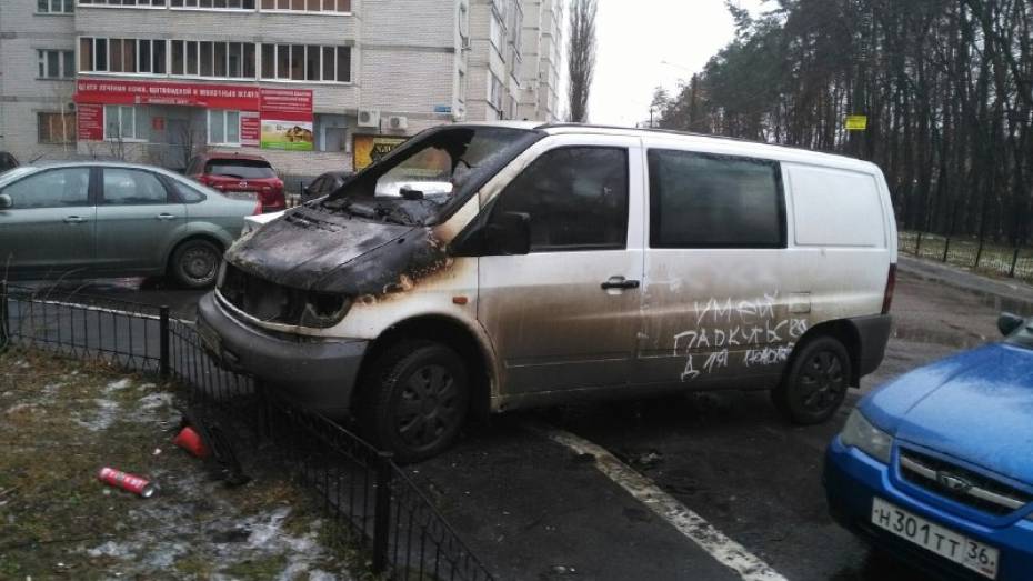 Полиция проверит версию о поджоге микроавтобуса Mercedes воронежца