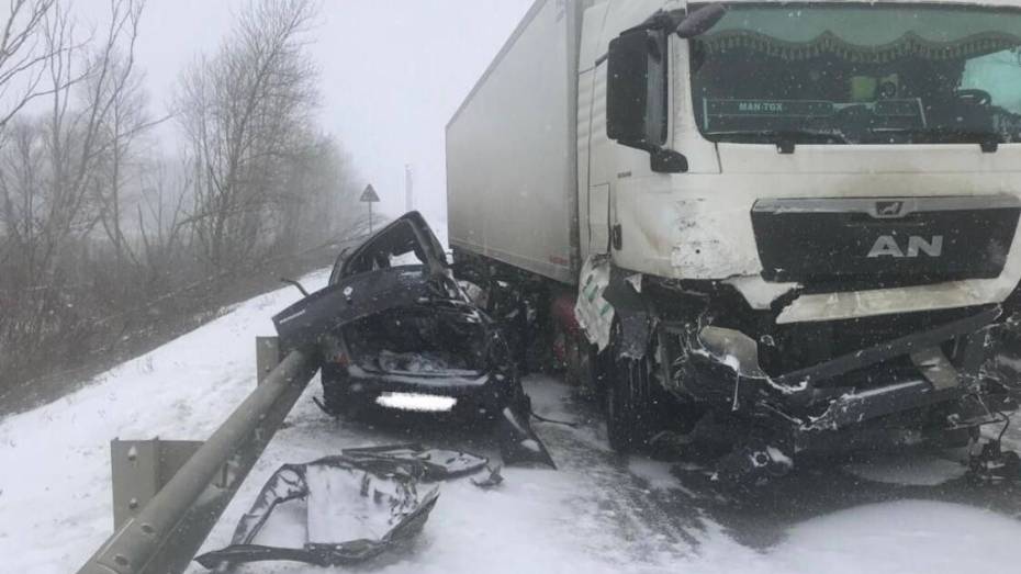 В Воронежской области 25-летний водитель Renault Logan погиб в ДТП с грузовиком