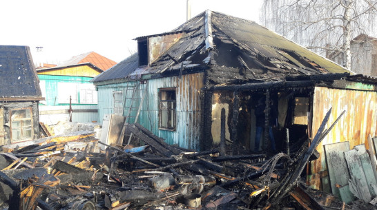 Под Воронежем при пожаре сгорел дом у многодетной семьи