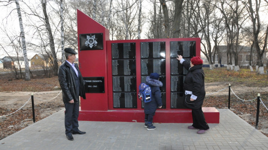 В эртильском селе Борщевские Пески активисты установили памятник землякам-фронтовикам