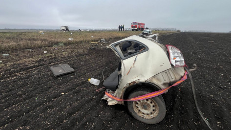 В Воронежской области «Лада Калина» вылетела на встречку: автомобиль разорвало пополам