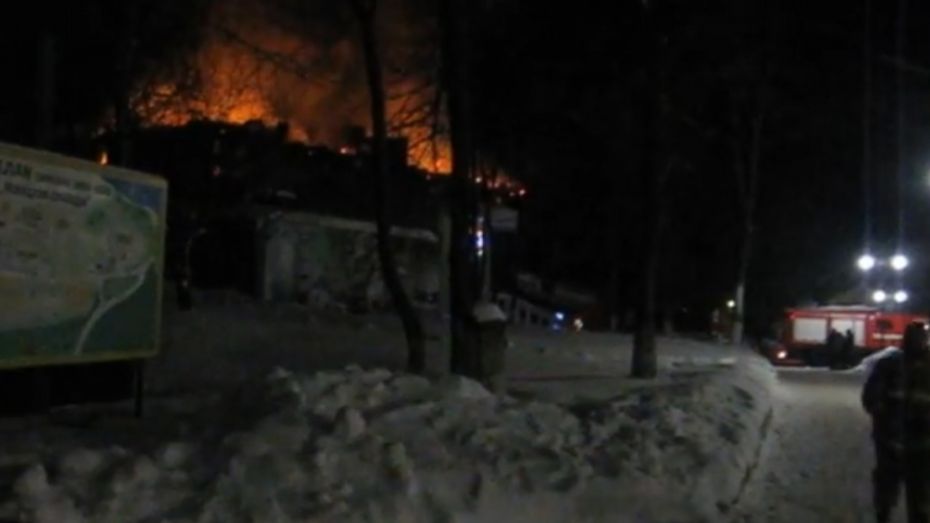Спасатели опубликовали видео тушения пожара на базе отдыха под Воронежем
