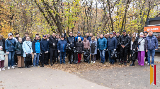 Сотрудники министерства внутренней политики Воронежской области навели порядок в сквере «Дубрава»