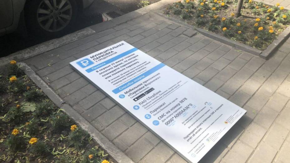 В центре Воронежа начали монтаж знаков муниципальной платной парковки
