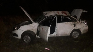 В Воронежской области москвич на «Ладе» врезался в микроавтобус и вылетел в кювет