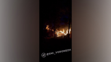 Баня сгорела в загородном клубе под Воронежем: видео