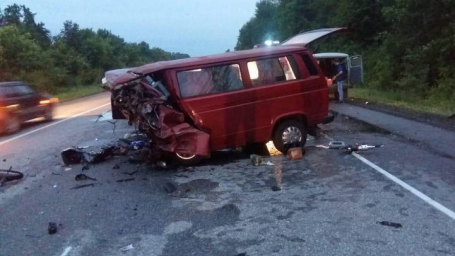На воронежской трассе столкнулись легковушка и микроавтобус: 7 погибших, 2 пострадавших