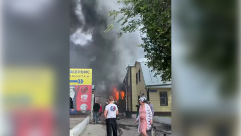 Склад со стройматериалами сгорел на Новосибирской улице в Воронеже: видео