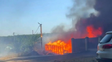 Пожар на Сосновой улице в Нововоронеже сняли на видео