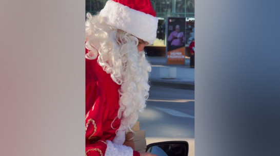 В Воронеже Полицейский Дед Мороз и Снегурочка поздравили водителей с наступающим праздником