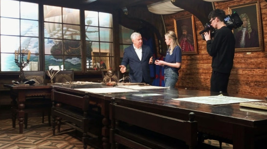 В Воронеже прошли съемки сюжета про историю русского флота для Первого канала