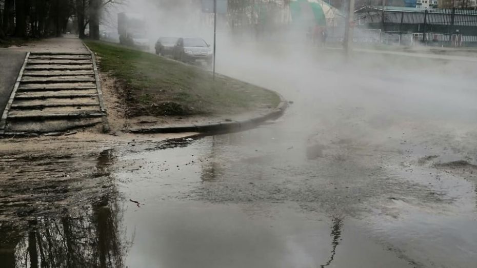 Воронежцы удивились потоку горячей воды на улице
