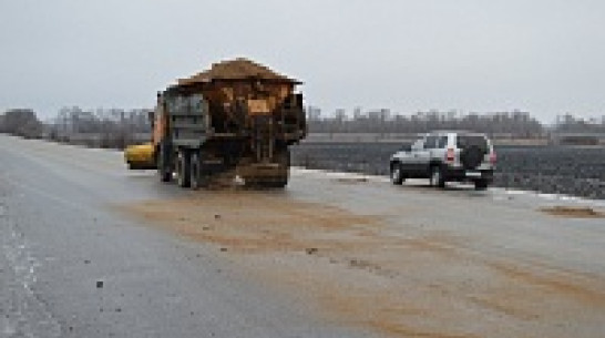 В Рамонском районе из-за ледяного дождя дорожники работали всю ночь