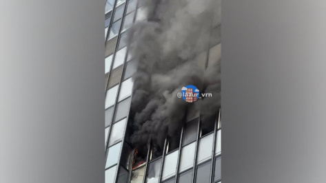 Загоревшуюся квартиру в воронежском ЖК «Лазурный» сняли на видео
