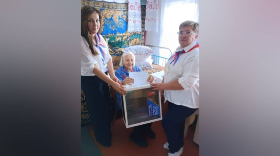 В Верхнем Мамоне на дому проголосовала 102-летняя Александра Малахова