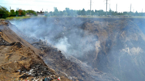 Масштабный пожар на свалке под Воронежем потушили за 11 часов