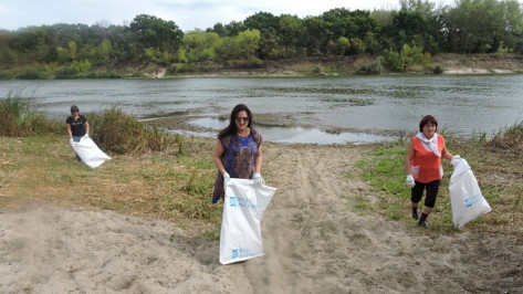 В верхнемамонском селе Гороховка активисты очистили от мусора 10 км береговой линии