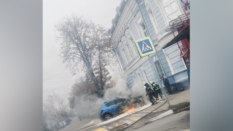 В Павловске Воронежской области загорелся Renault Sandero: видео