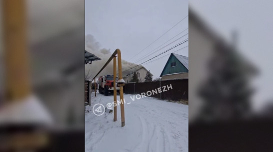 В воронежской деревне Парусное загорелся частный дом