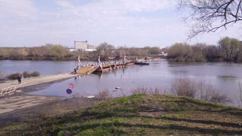 Понтонный мост в районе поселка Шилово под Воронежем вновь разобрали