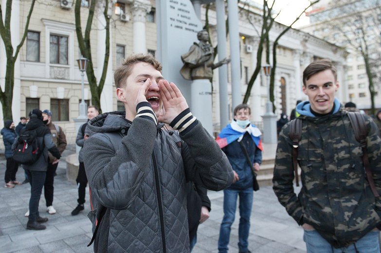 Несанкционированный митинг в Воронеже