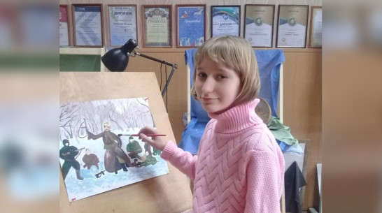 Работу юной художницы из Петропавловки отметили на конкурсе «Спасибо деду за Победу!»