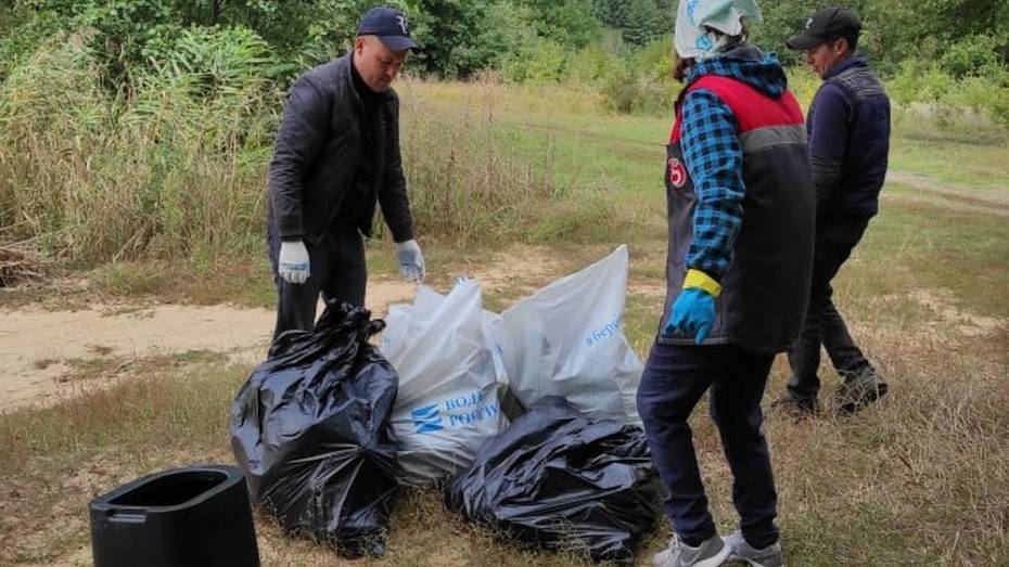 Грибановские добровольцы очистили от мусора берег реки Савала