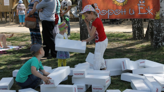 На фестивале «Игры нашего детства» воронежцы закапывали «секретики» и строили гигантскую «дженгу»