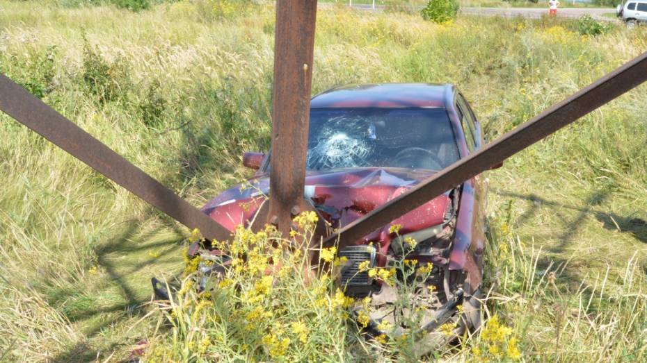 В Богучарском районе иномарка врезалась в опору линии электропередач