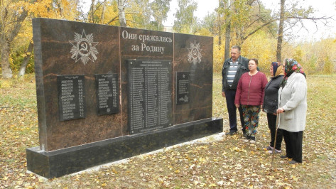 В эртильском поселке Сергеевка установили мемориальную стену землякам, погибшим в годы ВОВ