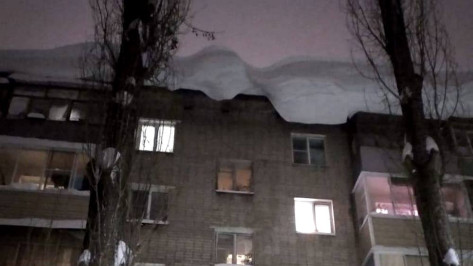 Огромная снежная «шапка» на воронежской многоэтажке стала известна по всей России