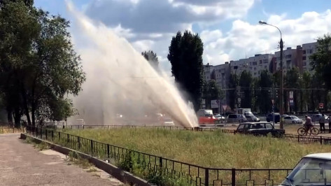 В Воронеже из-под земли забил «гейзер» высотой с 5-этажный дом