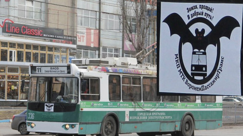 Черный логотип с летучей мышью сняли с троллейбусов Воронежа из-за интернет-троллинга 