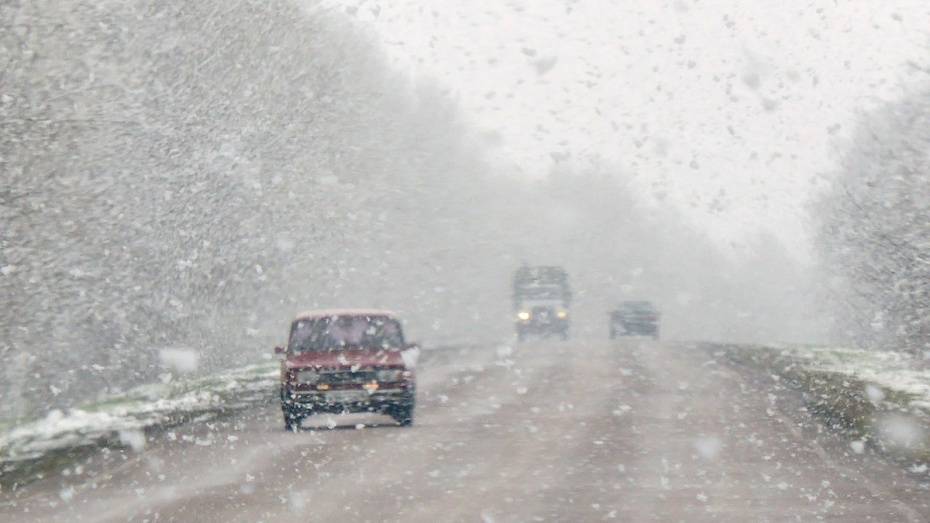 Воронежских водителей предупредили о мокром снеге и гололеде